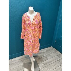 Gretchen Scott Orange/Pink Flamingo Tennis Swim Cover/Dress S